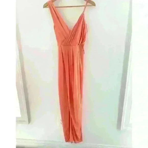🔥🔥NWT NBD X Revolve Sangria Maxi Gown Slit Drape Maxi Dress Sherbert Peach Small - Picture 6 of 8